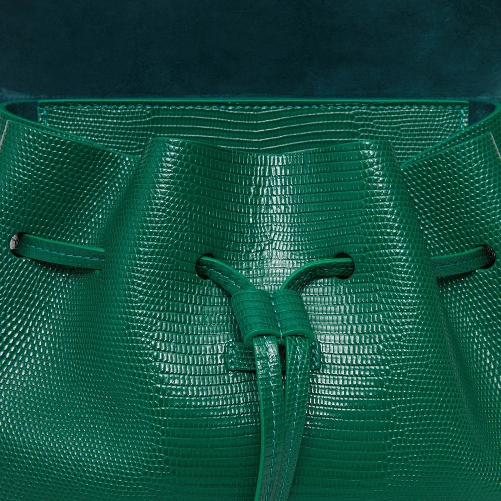 Mansur Gavriel Soft Lady Lizard Embossed Leather Crossbody Bag NWT Leaf Green - Picture 3 of 9